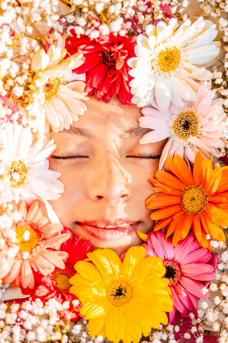 girl in flowers